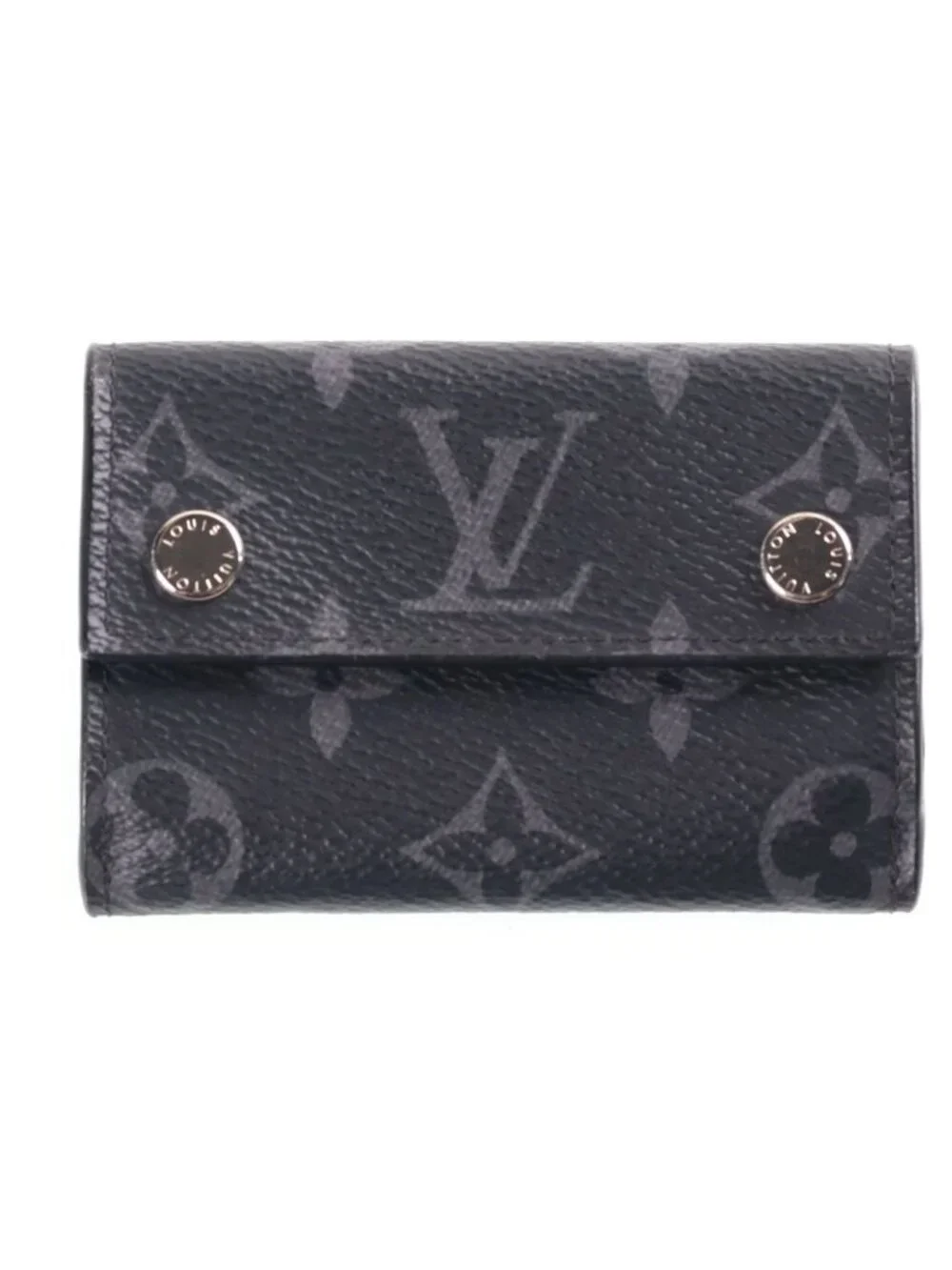 Louis Vuitton Monogram Eclipse Discovery Compact Wallet Mini Trifold Coin Purse
